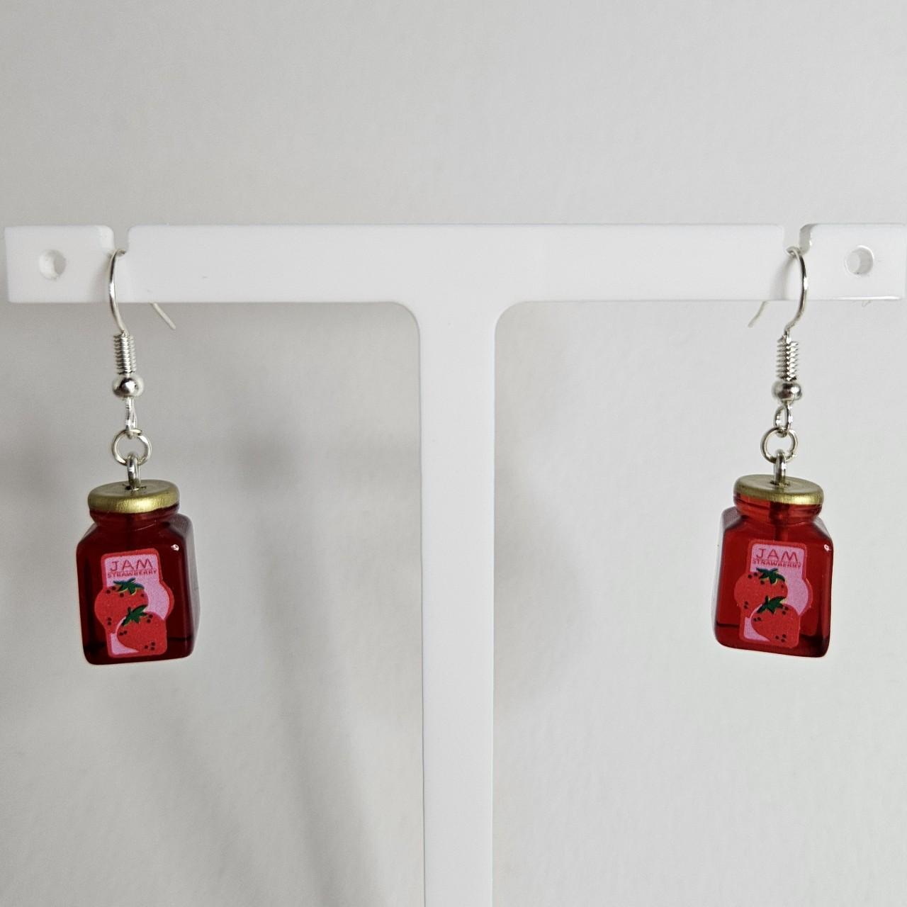 handmade jam jar novelty hook earrings