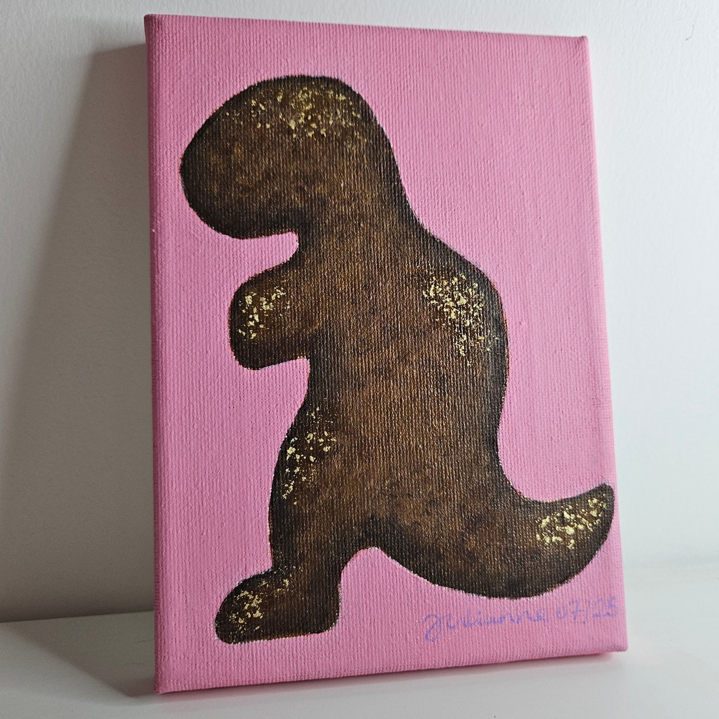 Hand Painted Turkey Dinosaur Canvas Art Home Decor A5