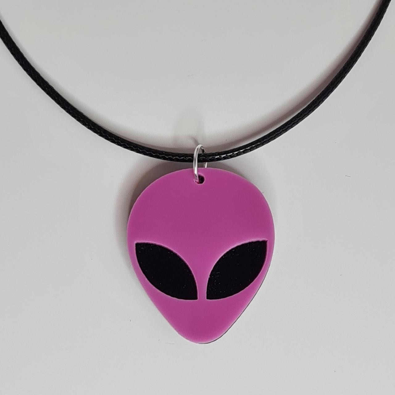 handmade acrylic alien cord necklace