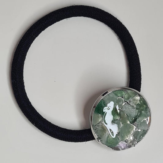 handmade elastic hairband with crushed stones