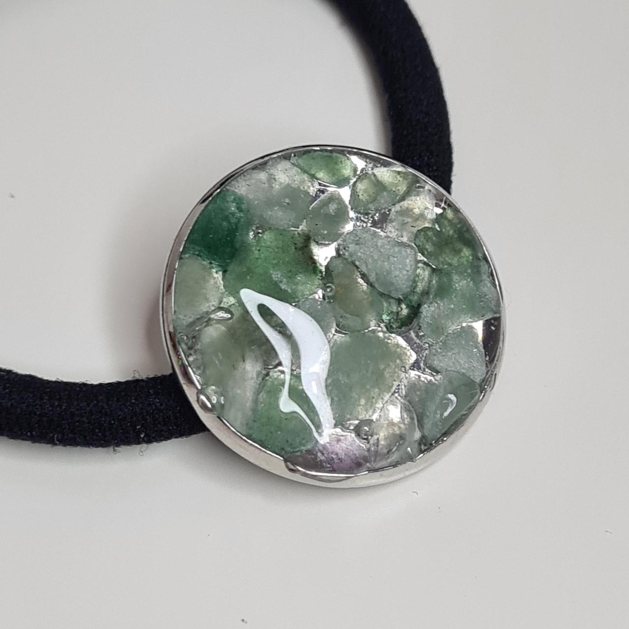 handmade elastic hairband with crushed stones