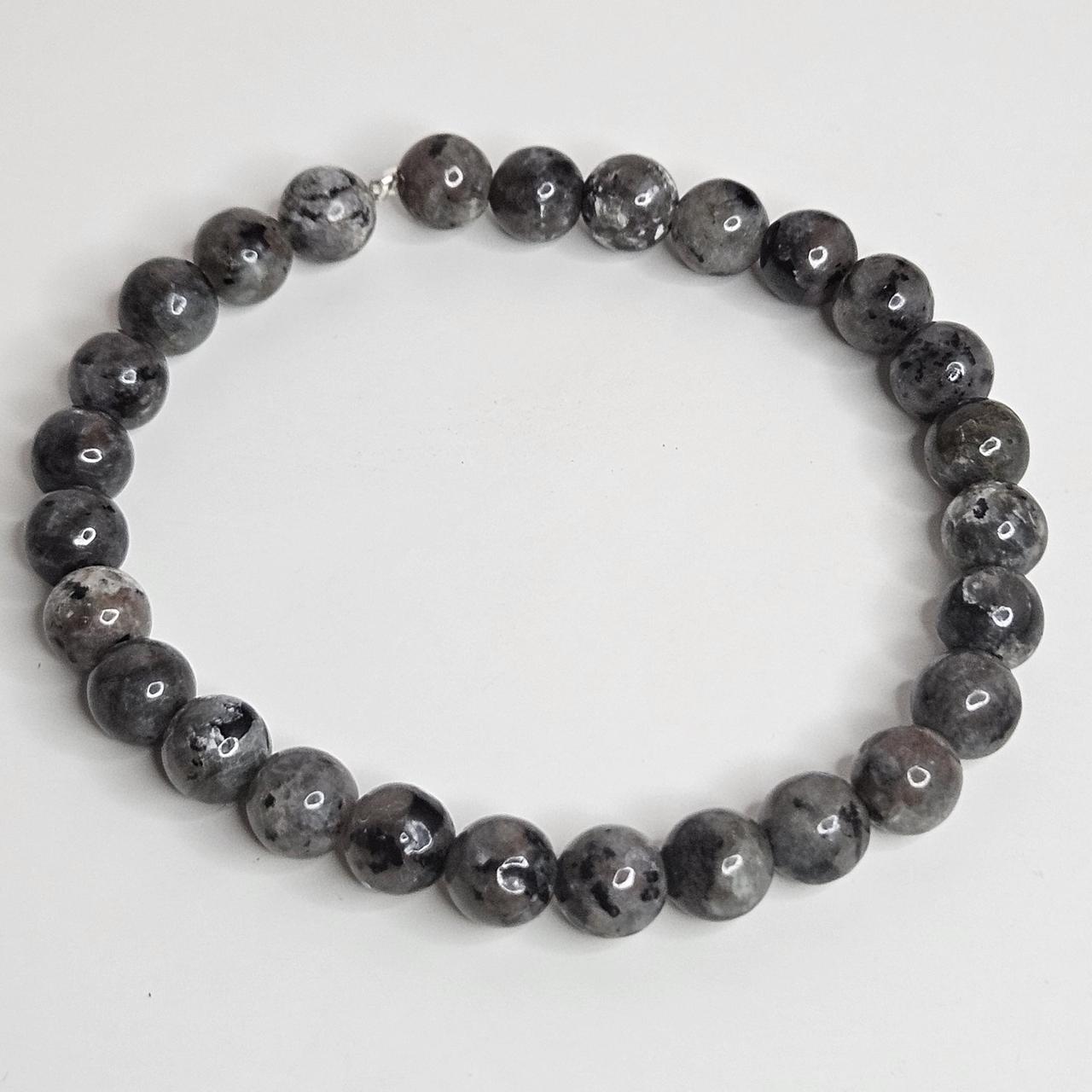 handmade 6mm marble stone beaded bracelet