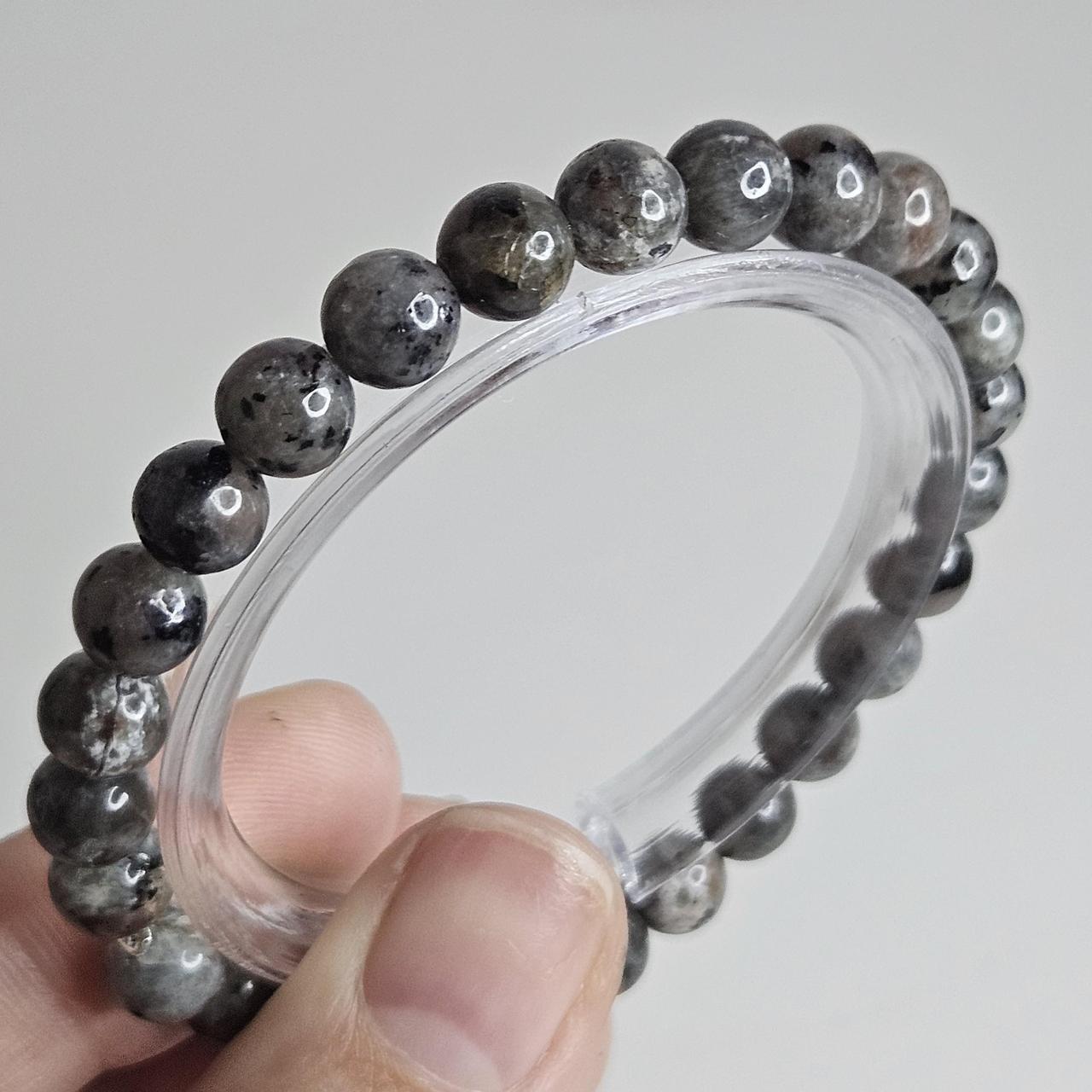 handmade 6mm marble stone beaded bracelet