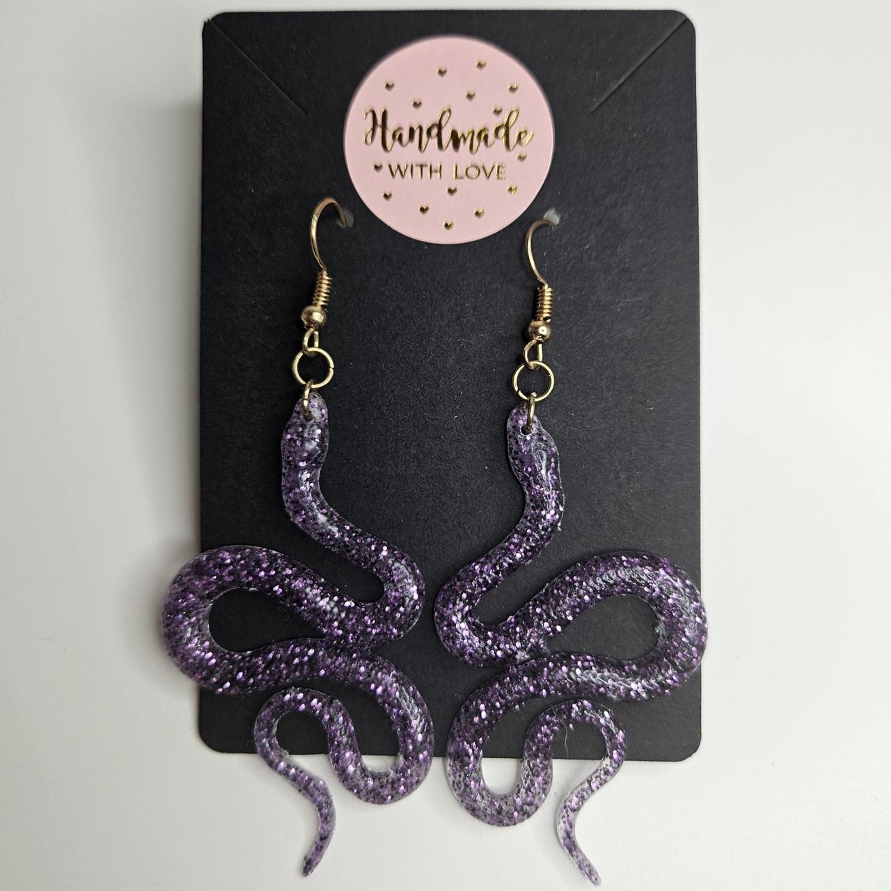 handmade gummy/jelly snake hook earrings