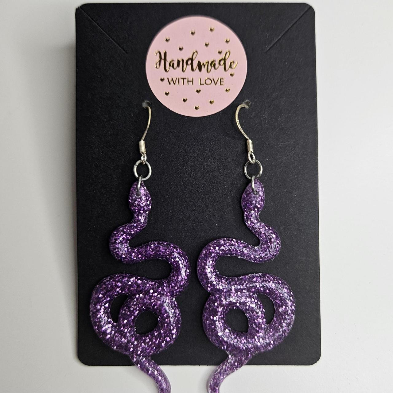 handmade gummy/jelly snake hook earrings