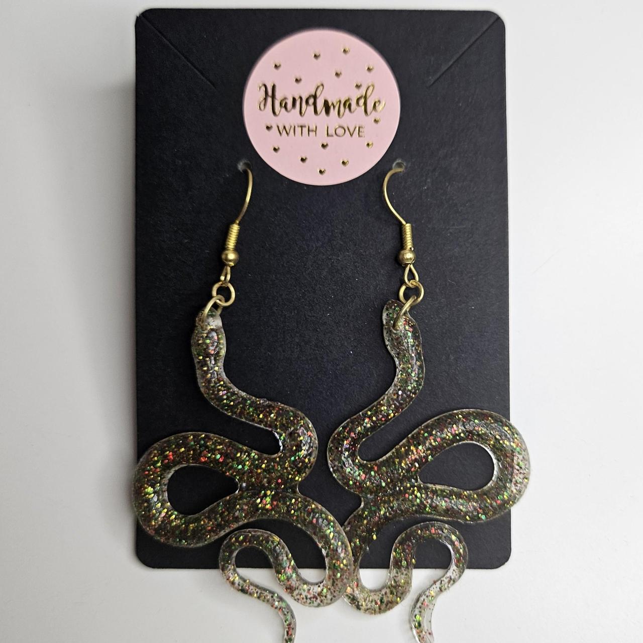 handmade gummy/jelly snake hook earrings