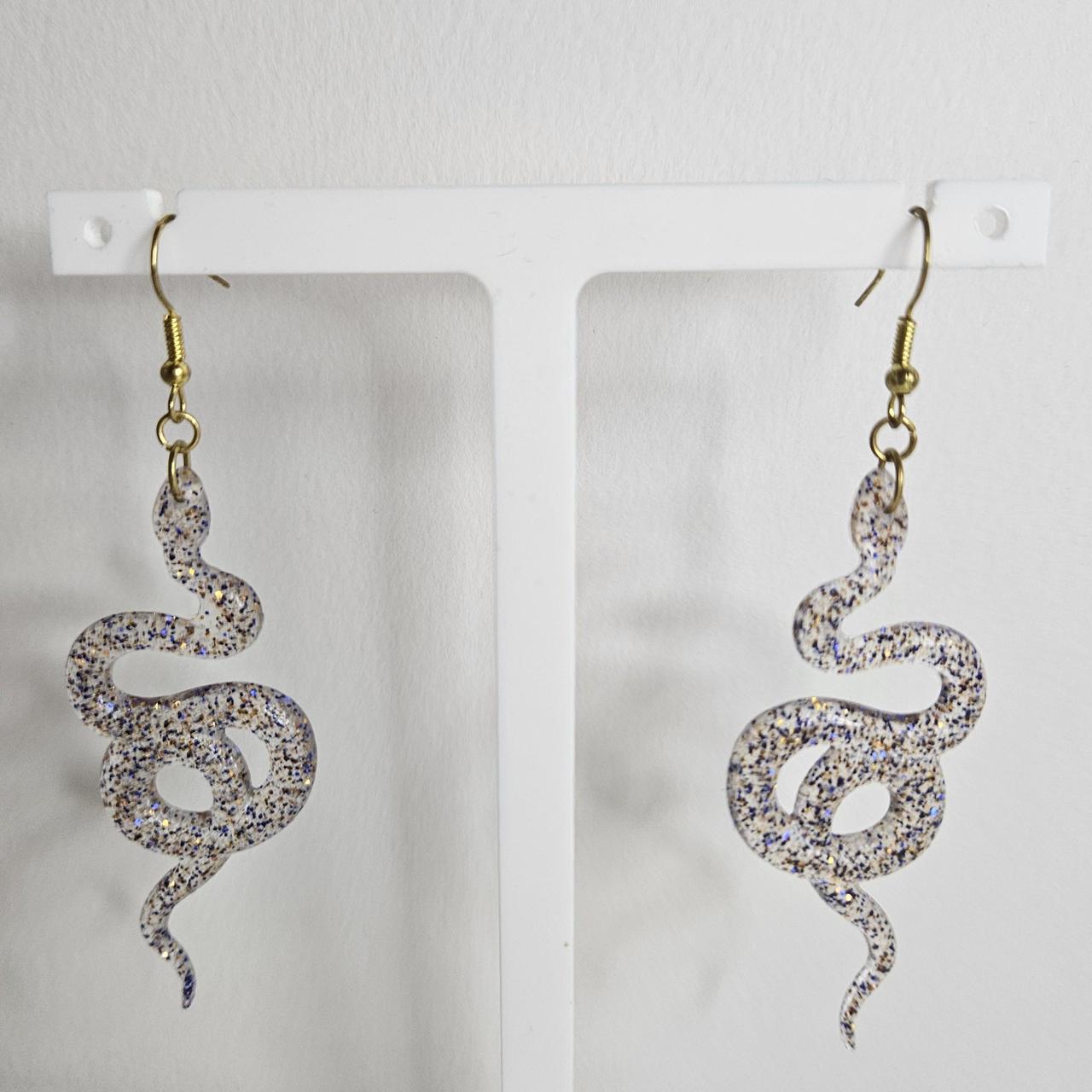 handmade gummy/jelly snake hook earrings