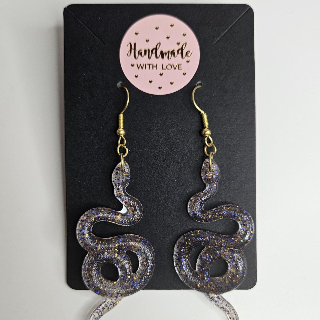 handmade gummy/jelly snake hook earrings
