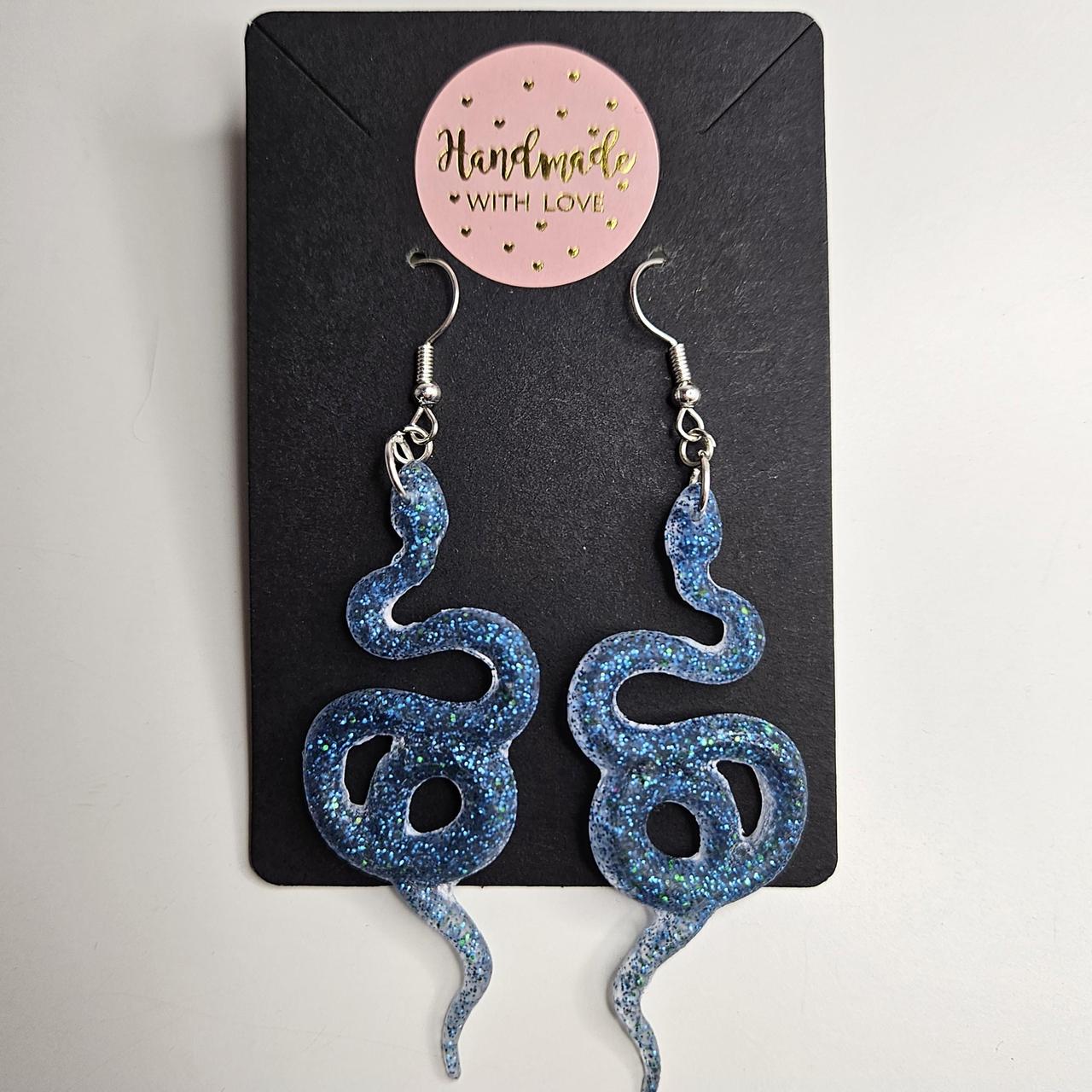 handmade gummy/jelly snake hook earrings