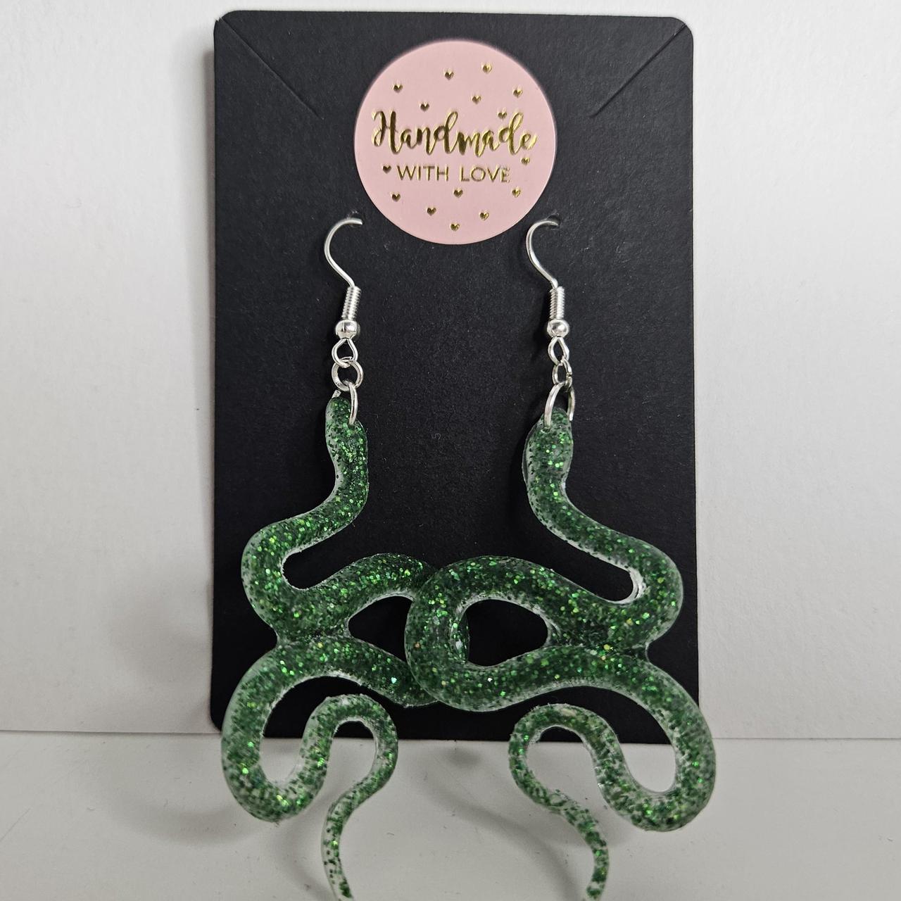 handmade gummy/jelly snake hook earrings