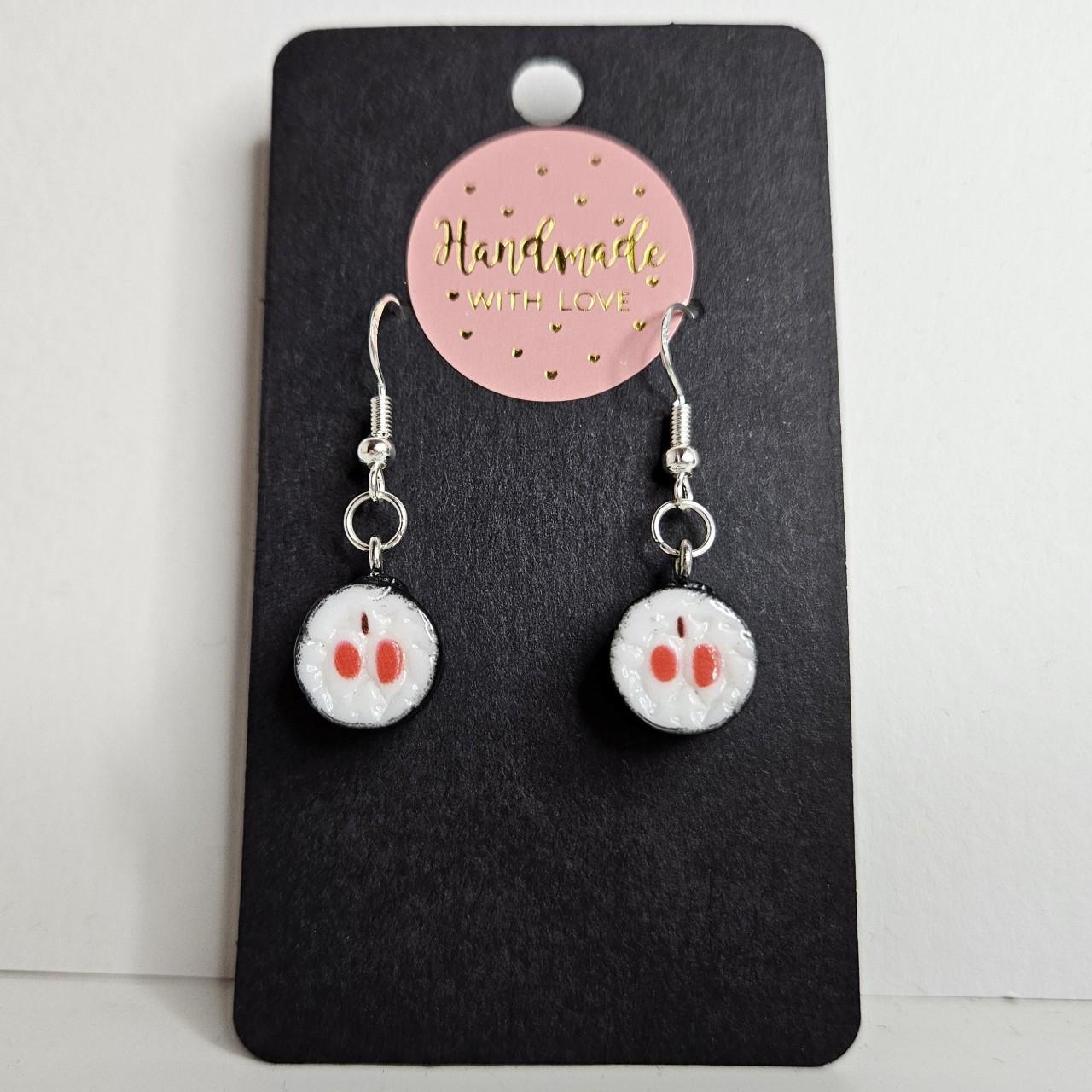 handmade acrylic sushi hook earring