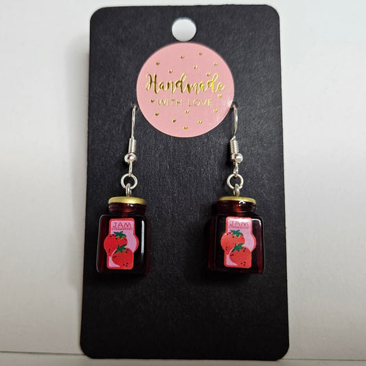 handmade jam jar novelty hook earrings