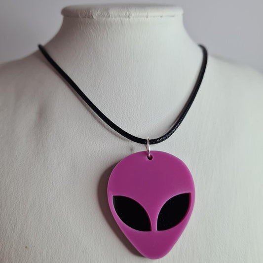 handmade acrylic alien cord necklace