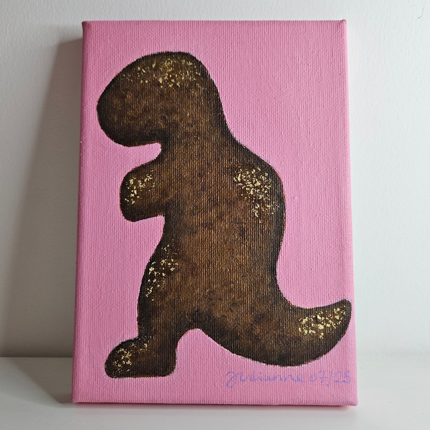 Hand Painted Turkey Dinosaur Canvas Art Home Decor A5
