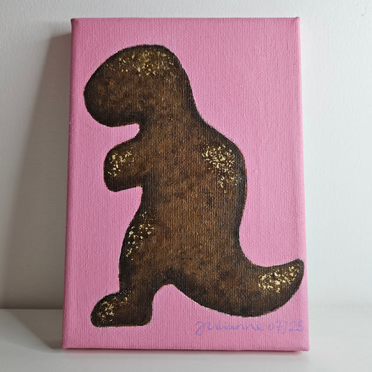 Hand Painted Turkey Dinosaur Canvas Art Home Decor A5