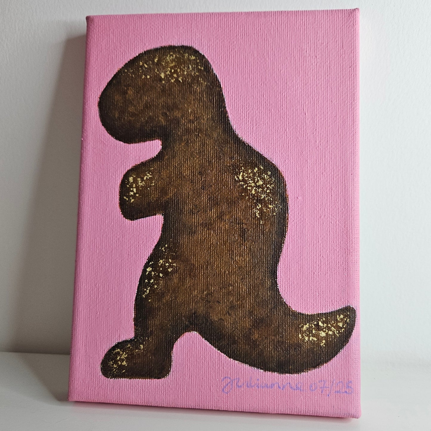 Hand Painted Turkey Dinosaur Canvas Art Home Decor A5